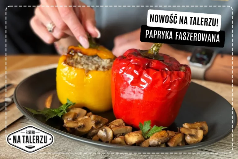 faszerowana papryka bistro na talerzu